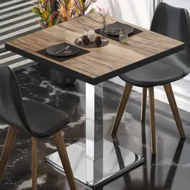 GGM Möbel Bistrotisch 60 x 60 x 75 cm Braun/Schwarz
