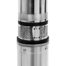 Eberth Tiefbrunnenpumpe 4" Edelstahl 370W 1-1/2 Zoll mit 20m Stromkabel und Schmutzsieb