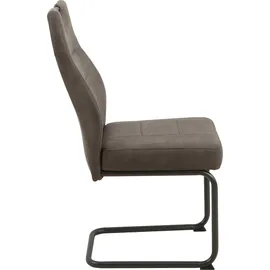 Hela Tische, 1ner Pack Esszimmerstuhl Linda, Vintage Anthrazit, Rundrohgestell grau Komfortsitz Federkorb, 140KG belastbar,