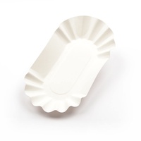 Generisch 250 Stück Pappschalen KU1 (10×20×3,2 cm), ohne Beschichtung, weiß Pappschale Pommesschale Currywurstschale Snackschale Pommes-Schale