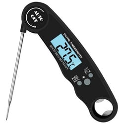 KÜLER Bratenthermometer Bratenthermometer digital Fleischthermometer Küchenthermometer, IPX6, Grillthermometer mit LCD-Bildschirm für Grill/Fleisch/Öl schwarz
