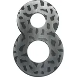 SCHÖSSWENDER Hausnummer Ziffer 8 Ziffernblatt Türnummer antik Schmiedeeisen schwarz verzinkt