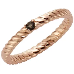 Jamelli Ring 925/- Sterling Silber rotverg. mit Rauchquarz
