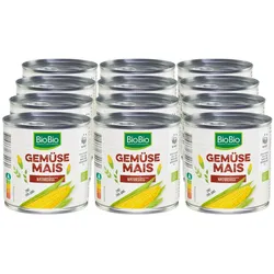 BioBio Gemüsemais 285 g Abtropfgewicht, 12er Pack