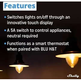 Shelly Wanddisplay Weiß & Blu Feuchtigkeits- und Temperatursensor
