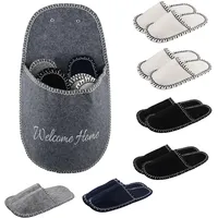 dellyy Gästehausschuhe, 6er Set Filzpantoffeln, Hausschuhe Gäste, Besucherhausschuhe, Weihnachts Hausschuhe, Pantoffel, Guest Slippers, für Hotel Gästepantoffel, Fmilie Reisen, Winter - Medium