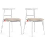 Konsimo Holzstuhl 2er-Set ¦ creme ¦ Maße (cm): B: 47 H: 76