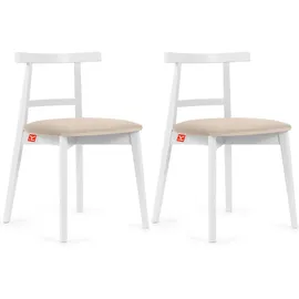 Konsimo Holzstuhl 2er-Set ¦ creme ¦ Maße (cm): B: 47 H: 76