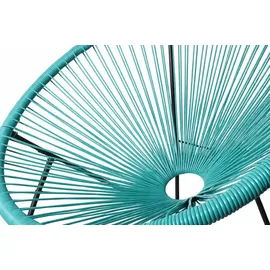 sunnypillow Acapulco Gartenstuhl 2er Set 55 x 70 x 106 cm Türkis blau