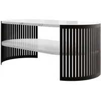 Mirjan24 Couchsitch, Weiß, Schwarz, Metall, Oval,Oval, 50x40x100 cm, Wohnzimmer,