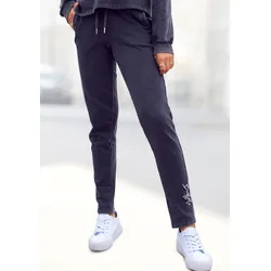 Sweathose BUFFALO, Damen, Gr. 32/34, N-Gr, schwarz, Sweatware, Obermaterial: 60% Baumwolle, 40% Polyester, unifarben, bestickt, casual, bequem lang, Hosen, mit Logostickerei, Loungeanzug