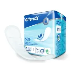 Attends SOFT Inkontinenzeinlagen 204566 , Nr. 1 - mini long, 1 Packung = 16 Einlagen, Länge: 27,5 cm