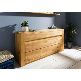 MASSIVMOEBEL24.DE Sideboard 173 x 85 x 40 cm Wildeiche geölt / Beige