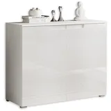 HBZ Kommode in Hochglanz Weiß - Modernes Sideboard mit viel Stauraum für Ihren Wohnbereich - 100 x 80 x 40 cm (B/H/T)