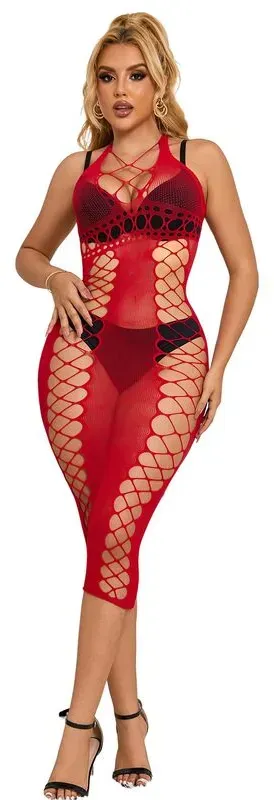 SUBBLIME - 952327 LANGES ROTES NETZ-KLEID EINE GRÖSSE