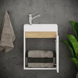 VCM 2 tlg. Hängeschrank Gäste-WC Waschbecken Softclose Cosila