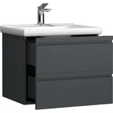 VCM 2-tlg. Waschplatz Waschtisch 60 cm Badmöbel Set Waschbecken grifflose Schublade Silora L