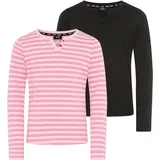 H.I.S. Langarmshirt Schwarz/Pink 176/182