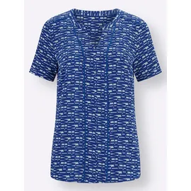 CREATION L Kurzarmbluse blau 44