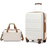 LuxusKollektion Handgepäck-Koffer Trolley Set 2 Teilig 55cm Gepäck-Set mit Reisetasche