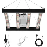 Bettizia 2x Professionelle LED Grow Lampe mit Vollspektrum & Aluminiumrahmen – Pflanzenleuchte für Zimmerpflanzen, Kräuter & Gemüse, energiesp... - Schwarz