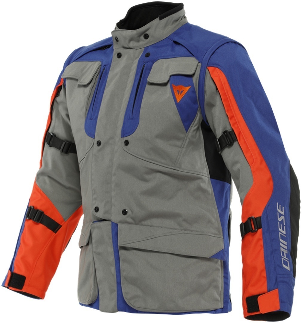 Dainese Alligator Tex Motorfiets textiel jas, grijs-blauw, 48