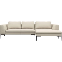 FLEXLUX Ecksofa »Loano«, modernes Sofa, frei im Raum stellbar, lose Kissen, Kaltschaum im Sitz weiß