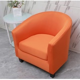 Highdi Sesselschoner Sesselbezug Stretch Sesselüberwurf 2-Teilig Einfarbig Modern Sesselbezug, Elastisch Tub Chair Sesselhussen für Clubsessel Loungesessel Cocktailsessel (Orange)