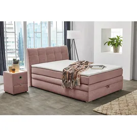 Jockenhöfer Gruppe Boxspringbett »Amelie«, mit Bettkasten und Topper, erhältlich in 120 & 140cm Breite rosa