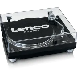 Lenco L-3809BK - Plattenspieler mit Direktantrieb - Pitch Control - USB/PC-Encoding - schwarz
