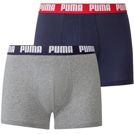 Puma Basic Boxershorts blue/grey melange M 2er Pack