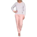 normann Frottee Pyjama Ringel-Optik Eiskristall Rosa 36-38