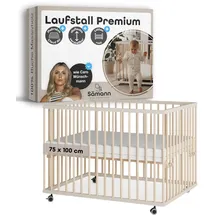 Sämann Laufgitter XXL Matratze Cloud Air & Lattenrost sahara dust/natur, Premium | Gr.: 75x100 cm)