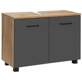 WELLTIME Waschbeckenunterschrank Trento 80 x 54 x 19 cm Braun/Grau