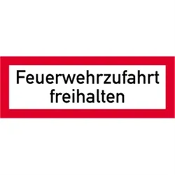 Schild Feuerwehrzufahrt freihalten, Alu, 594x210 mm