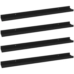 vidaXL Wandregale 4 Stk. Schwarz 80x9x3 cm