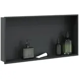 vidaXL Duschnische Mattschwarz 62x32x9 cm Edelstahl - vidaXL