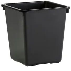 Proregal Viereckiger kegelförmiger Papierkorb | 27 Liter, HxBxT 36x34x34xm | Kunststoff | Schwarz