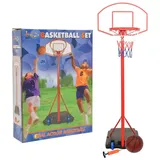 vidaXL Basketballkorb Tragbares Basketball-Set Verstellbar 200-236 cm Rot/Weiß/Blau/Schwarz