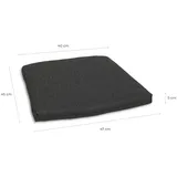 GO-DE Xxxl Gartensitzkissenset Anthrazit, 2-teilig, Uni, Füllung: Schaumstoff, Vlies, 40-47x5x45 cm Oeko-Tex® Standard 100, pflegeleicht, hochwertige - 2 Jahre Gewährleistung - mind. 14 Tage Rückgaberecht - Grau,Schwarz