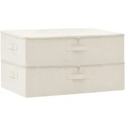 vidaXL Aufbewahrungsboxen 2 Stk. Stoff 70x40x18 cm Creme