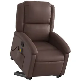 vidaXL Massagesessel mit Aufstehhilfe Kunstleder 144,5 x 82 x 0 cm Braun