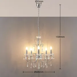 LUCANDE Solveig 5 Pendelleuchte Chrome/Clear - Wohnzimmer