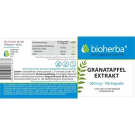 bioherba reichenbach gmbh ood BIOHERBA Granatapfel Extrakt Kapseln 100 St.