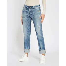 Gang Boyfriend-Jeans GANG "94NICA WORKER", Damen, Gr. 27, Normalgrößen, destroy denim, 90% Baumwolle, 2% Elasthan, 8% Polyester, unifarben, Ballonform lang, Jeans, im 5-Pocket-Style