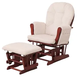MCW Relaxsessel MCW-C76 Cord 320 g/m2 80 x 100 x 80 cm Creme mit Hocker