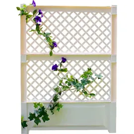 KHW Spalier aus witterungsbeständigem Kunststoff 100 x 6 x 140 cm Weiß