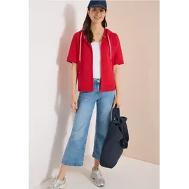 Cecil Kurzarm Sweatjacke mit Kapuze - Rot