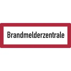 Feuerwehrschild, Brandmelderzentrale - DIN 4066 - 297x105 mm Folie selbstklebend