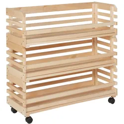 Inter Link 3 Holzkisten auf Rollen - Stapelbar 79cm